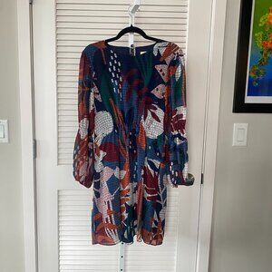 Hutch x Anthropologie Floral Long Sleeve Mini Dress, Warm Floral, Size S